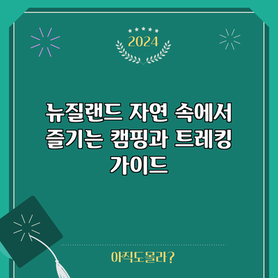 뉴질랜드 자연 속에서 즐기는 캠핑과 트레킹 가이드